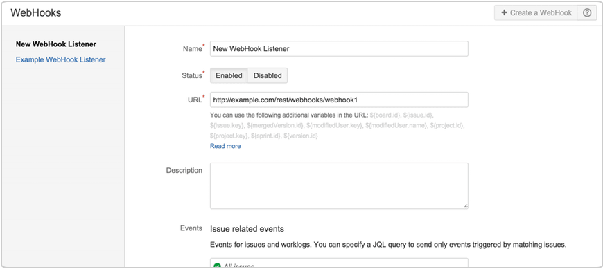 Jira Webhooks - Webhook Listener